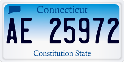 CT license plate AE25972