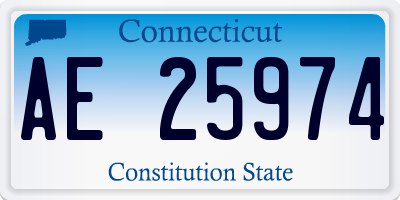 CT license plate AE25974