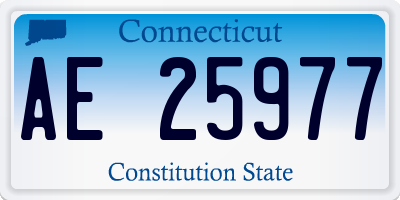 CT license plate AE25977