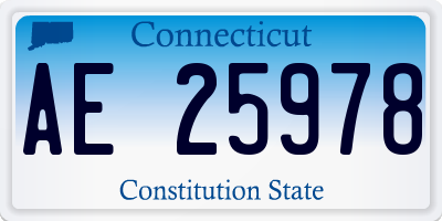 CT license plate AE25978