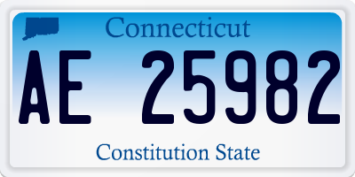 CT license plate AE25982