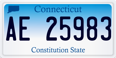 CT license plate AE25983