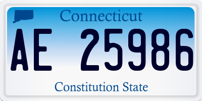 CT license plate AE25986