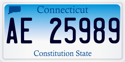CT license plate AE25989