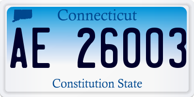CT license plate AE26003