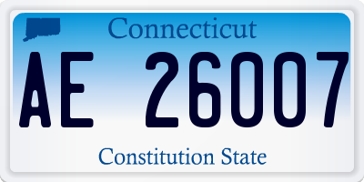 CT license plate AE26007