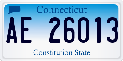 CT license plate AE26013
