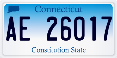 CT license plate AE26017