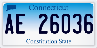 CT license plate AE26036