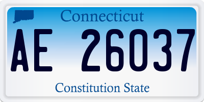 CT license plate AE26037