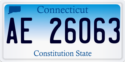 CT license plate AE26063