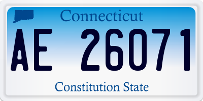 CT license plate AE26071