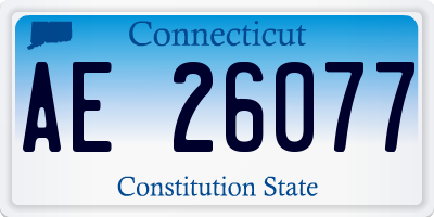 CT license plate AE26077