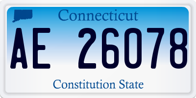 CT license plate AE26078
