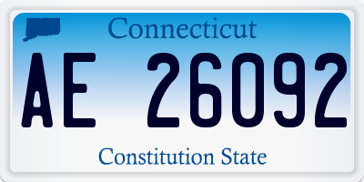 CT license plate AE26092