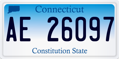 CT license plate AE26097
