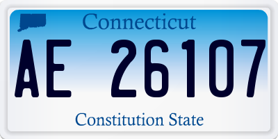 CT license plate AE26107