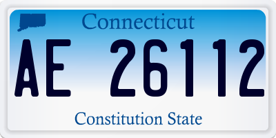 CT license plate AE26112
