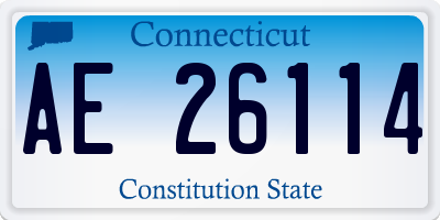 CT license plate AE26114