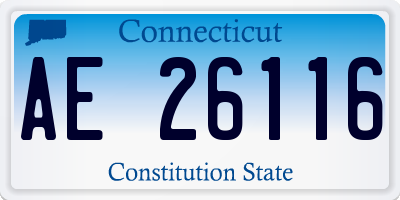 CT license plate AE26116