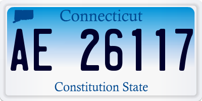 CT license plate AE26117