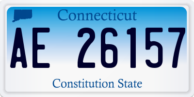 CT license plate AE26157