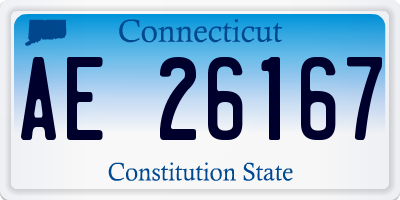 CT license plate AE26167