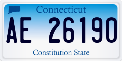 CT license plate AE26190