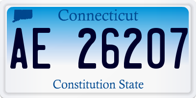 CT license plate AE26207
