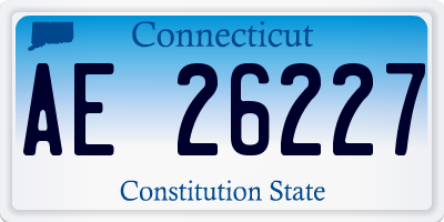CT license plate AE26227