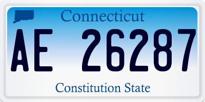 CT license plate AE26287