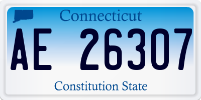 CT license plate AE26307