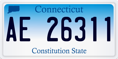 CT license plate AE26311