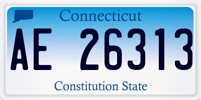 CT license plate AE26313