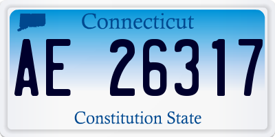CT license plate AE26317
