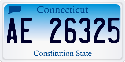 CT license plate AE26325
