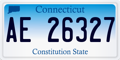 CT license plate AE26327