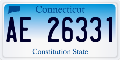 CT license plate AE26331