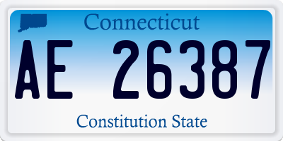 CT license plate AE26387
