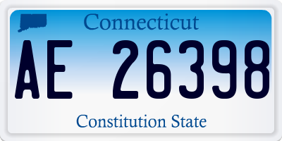 CT license plate AE26398