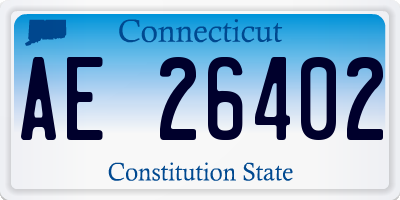CT license plate AE26402