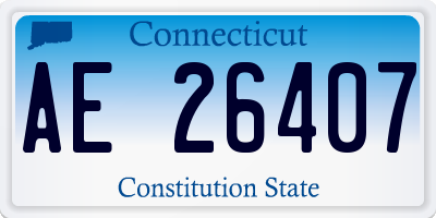 CT license plate AE26407