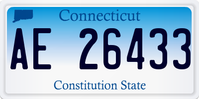 CT license plate AE26433