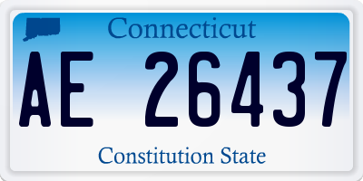 CT license plate AE26437