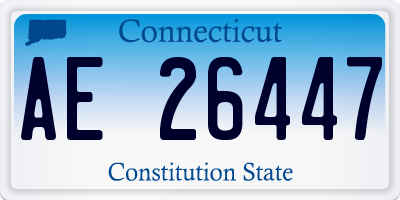 CT license plate AE26447