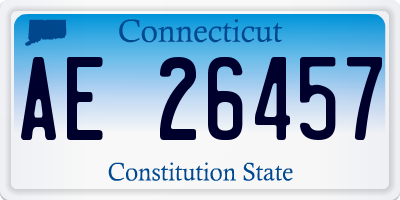 CT license plate AE26457