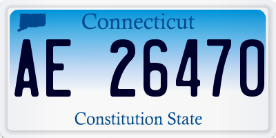 CT license plate AE26470
