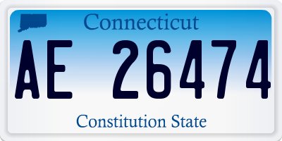 CT license plate AE26474