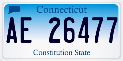 CT license plate AE26477