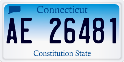 CT license plate AE26481